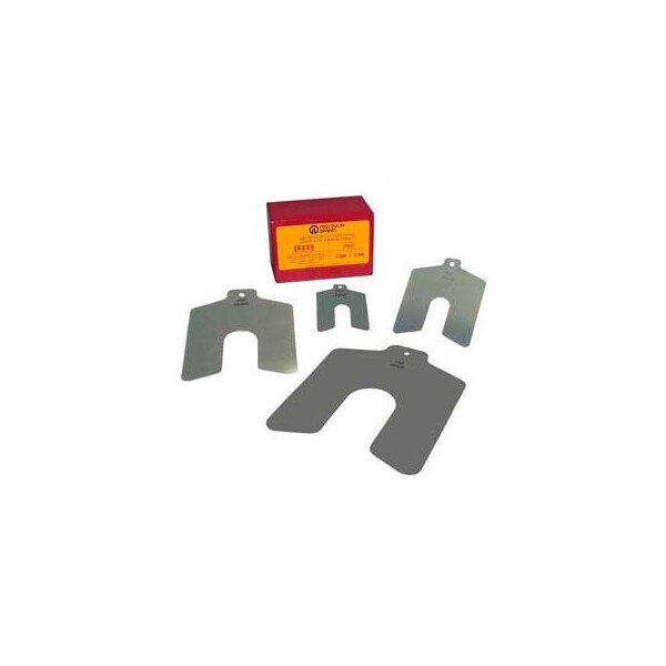 Precision Brand Products 100mm x 100mm Stainless Steel Metric Slotted Shim, 100 Piece Shop Kit - Made In USA 81965 - main
